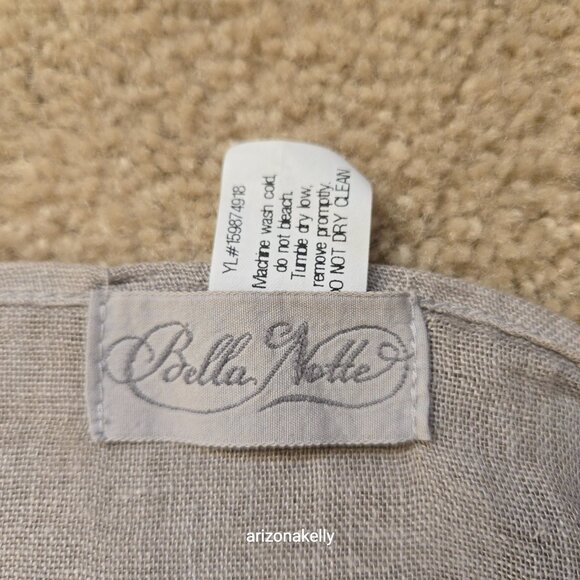Bella Notte Hemmed Linen Scarf Tan - Picture 3 of 10